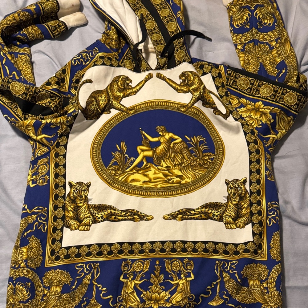 Blue and Gold Versace  Hoodie